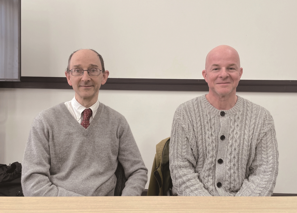 ▲Prof. William Baber and Prof. Mario Lopez in the interview (from left)