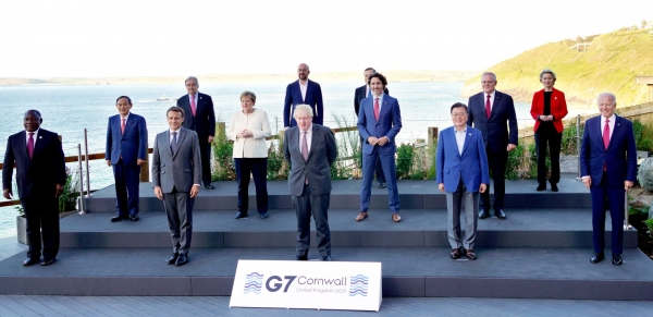 ▲G7 leaders at Cornwall / Cheongwadae