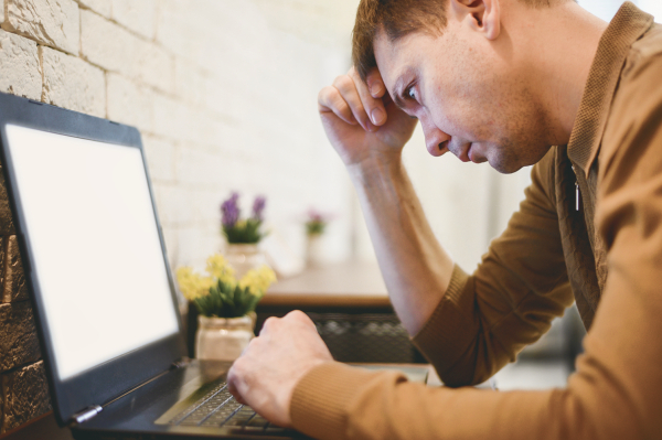 ▲A man stressed of long screen time / Unsplash